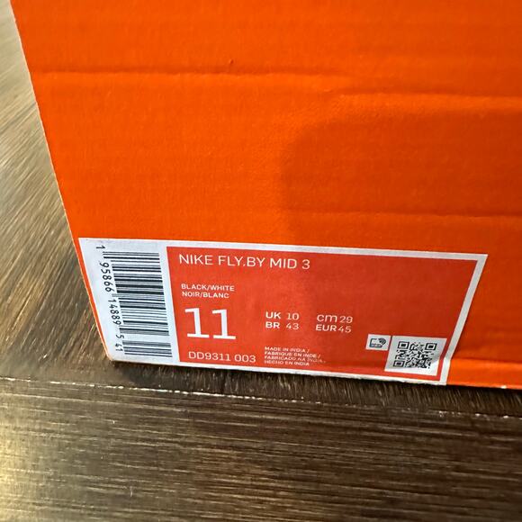 Nike Fly.By Mid 3 Black/White Mens Size 11 - Picture 10 of 10